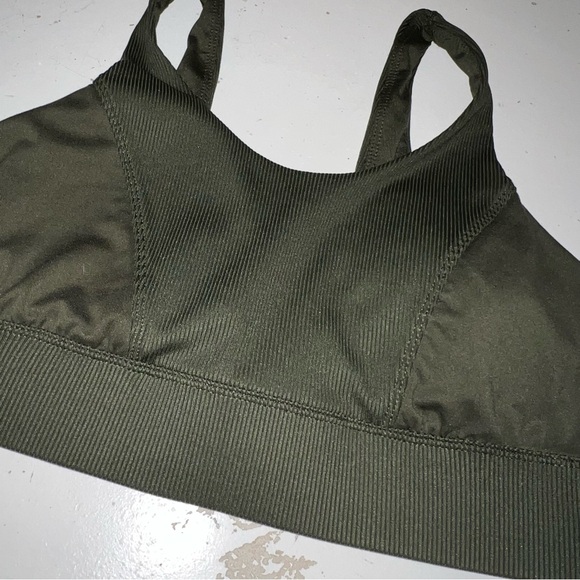 All in motion army green open back athletic bra size small - Picture 4 of 7